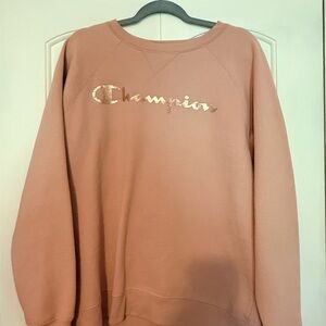 Champion Blush Pink Sweatshirt w Rosegold logo